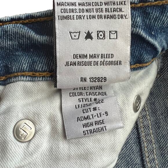Lovers & Friends Ryan High Rise Straight Leg Jeans In Cascade Blue Size 25 - Picture 12 of 16